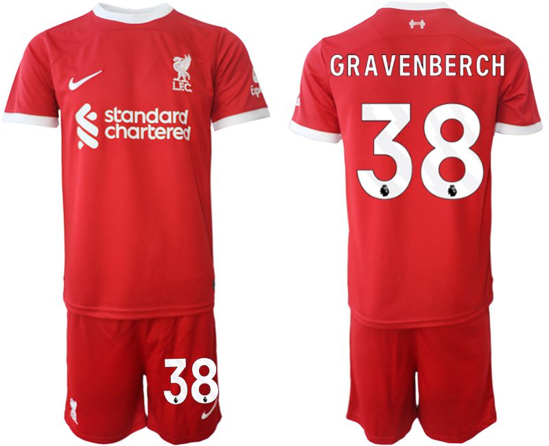 Men 2023-2024 Club Liverpool home red #38 Soccer Jersey